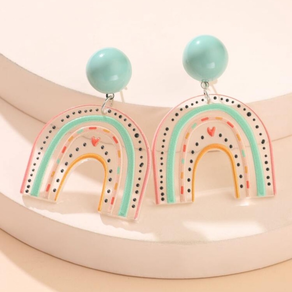2 left! Rainbow Acrylic Earrings🌈